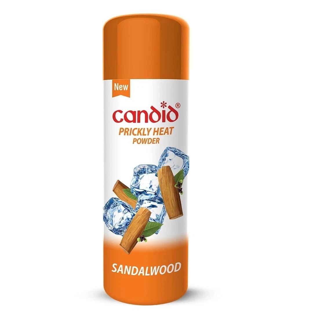 2 X Candid Prickly Heat Powder Cooling Effect On itching With Sandalwood 120gm