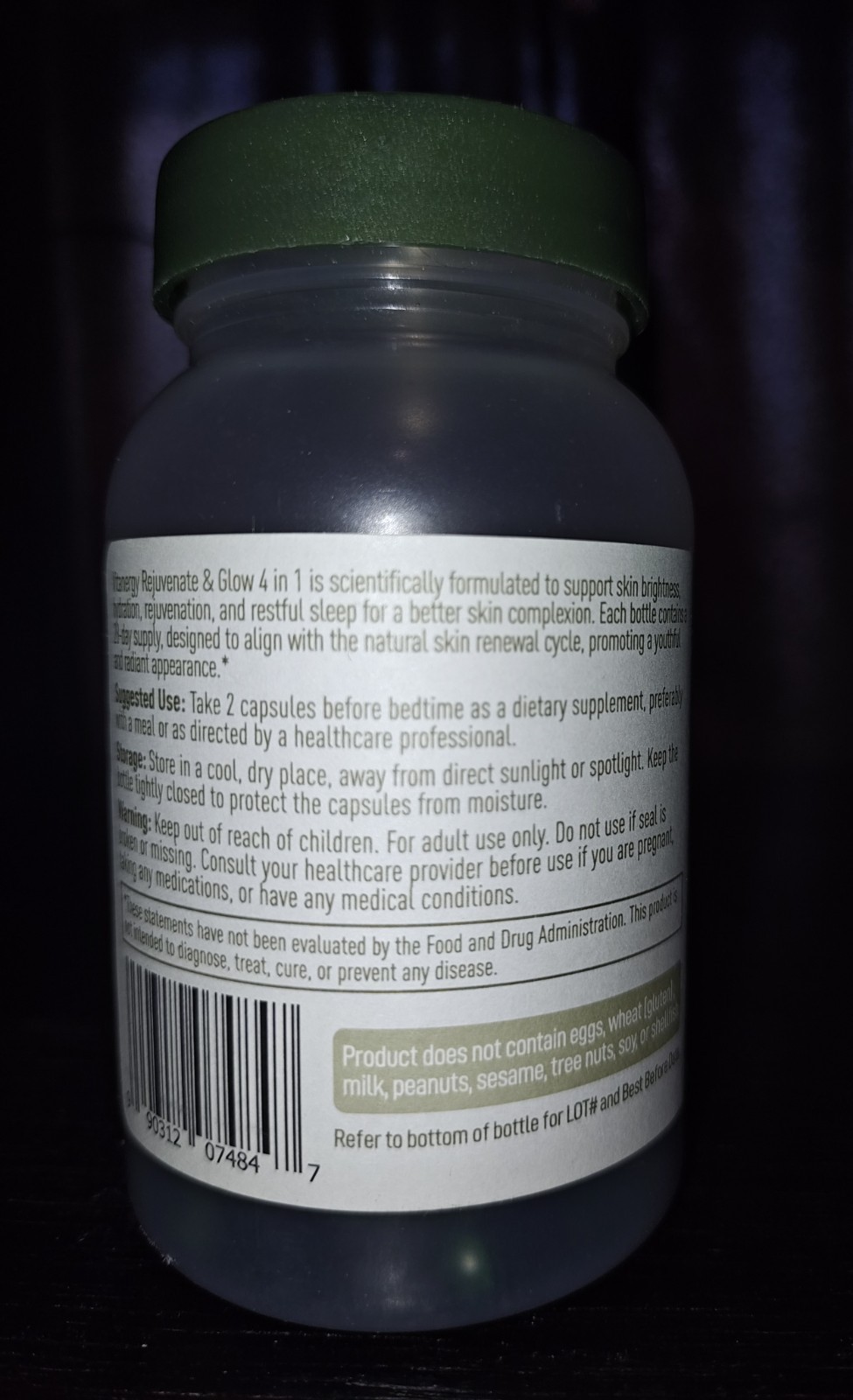 Vitanergy Rejuvenate & Glow – Skin Glow Supplement – 4-in-1 Nighttime Support