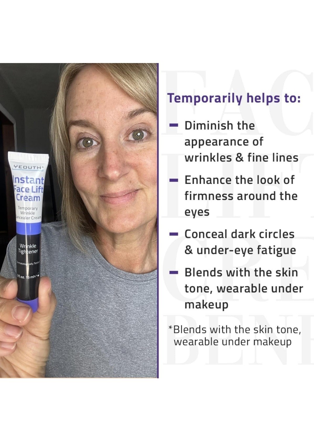 Instant Face Lift Cream, Temporary Skin Tightening Under Eye Cream 0.5 fl oz