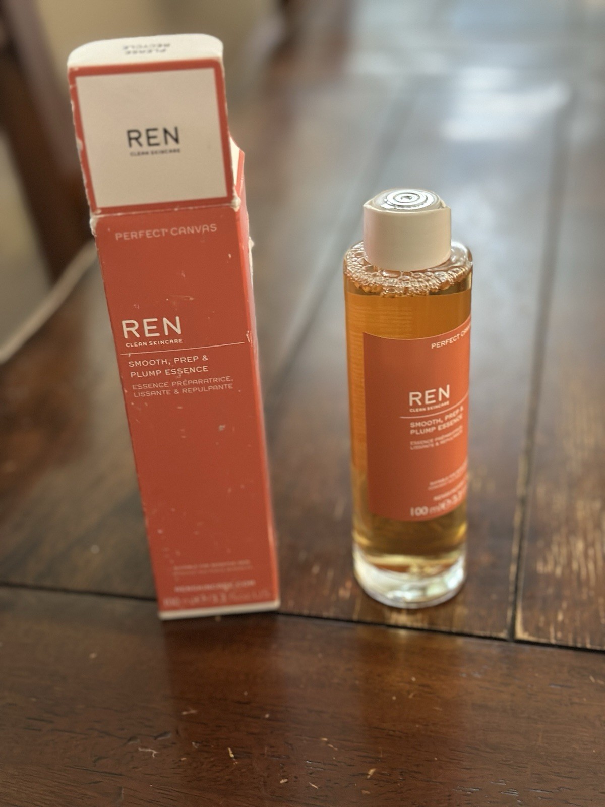 Ren Clean Skincare Smooth, Prep, & Plump Essence Size 3.3 oz /100ml New