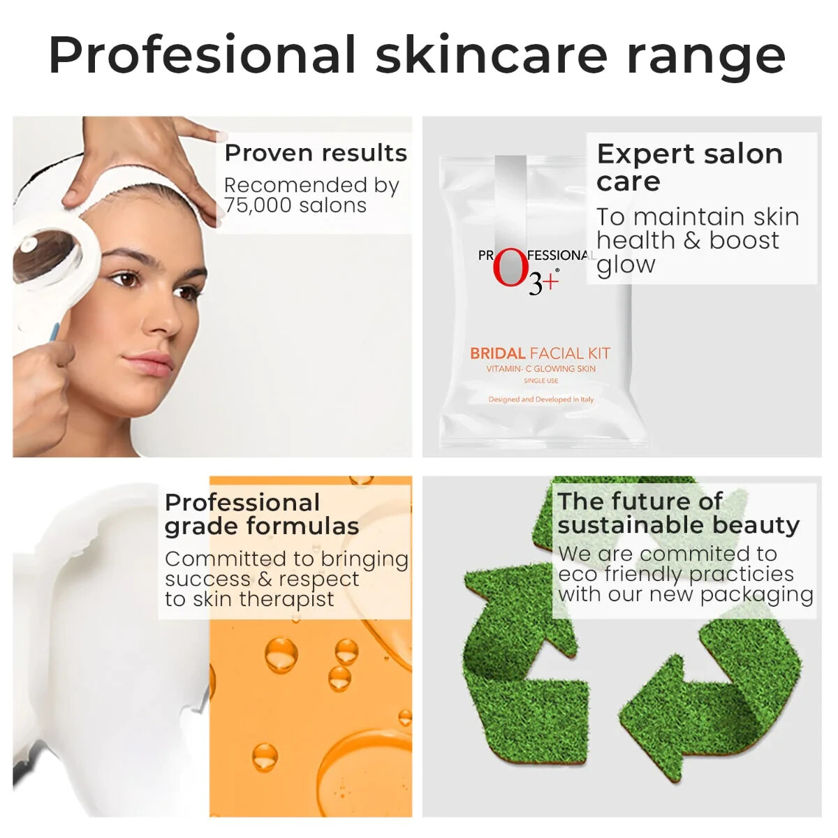 Bridal Facial Kit Vitamin C Glowing Skin for all skin types 44g+103ml,Single Use