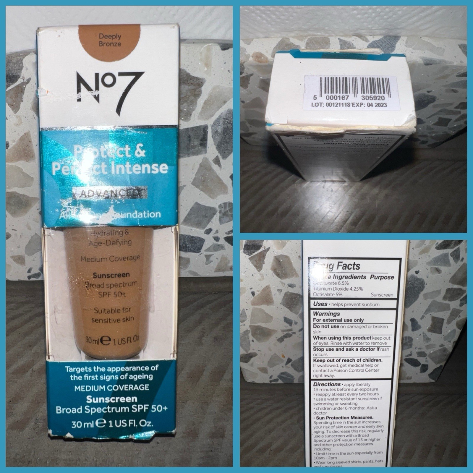 No7 Protect & Prefect Intense Advance Serum Deeply Bronze SPF 50+ 30ml [New]