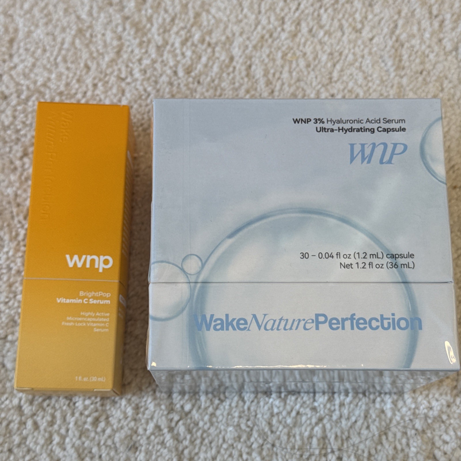 Wake Nature Perfection WNP 3% Hyaluronic Acid Serum 30 Capsules and Vitamin C