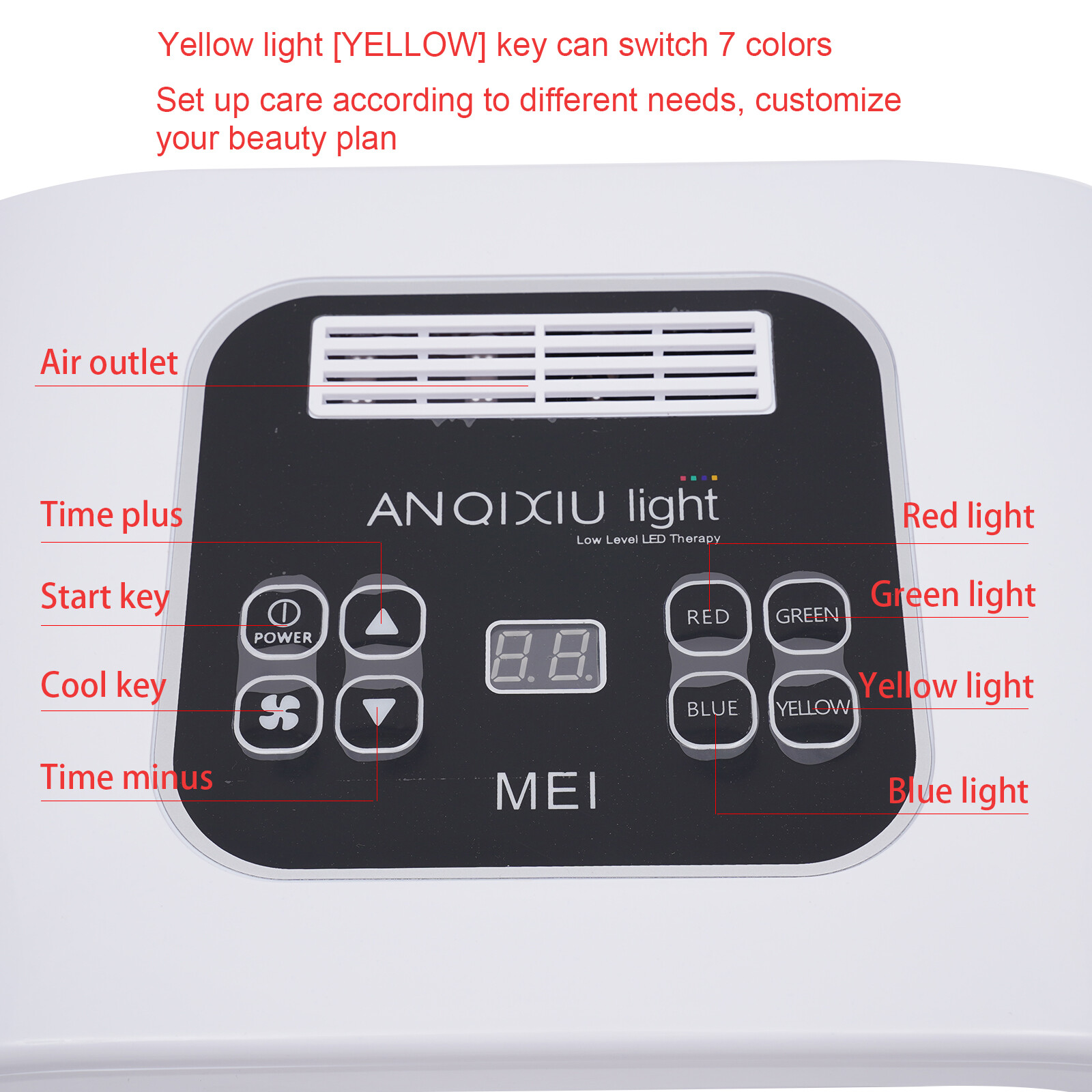 LED Face Mask Light Therapy-7 Color LED Therapy Light Lamp Facial Skin Care Tool