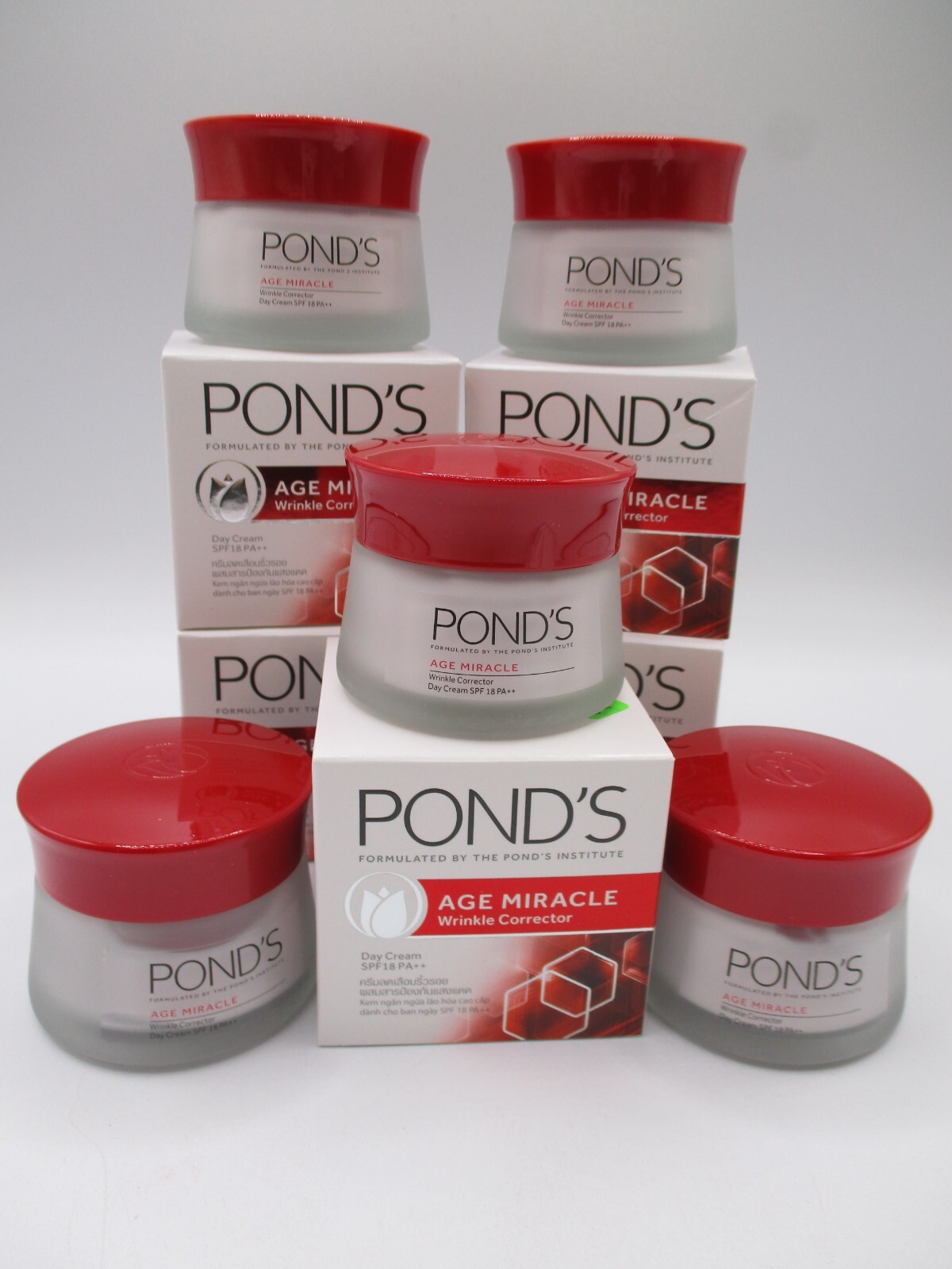 Lot/5 POND’S Age Miracle Wrinkle Corrector Day Face Cream SPF 18 PA++ ~ 50g