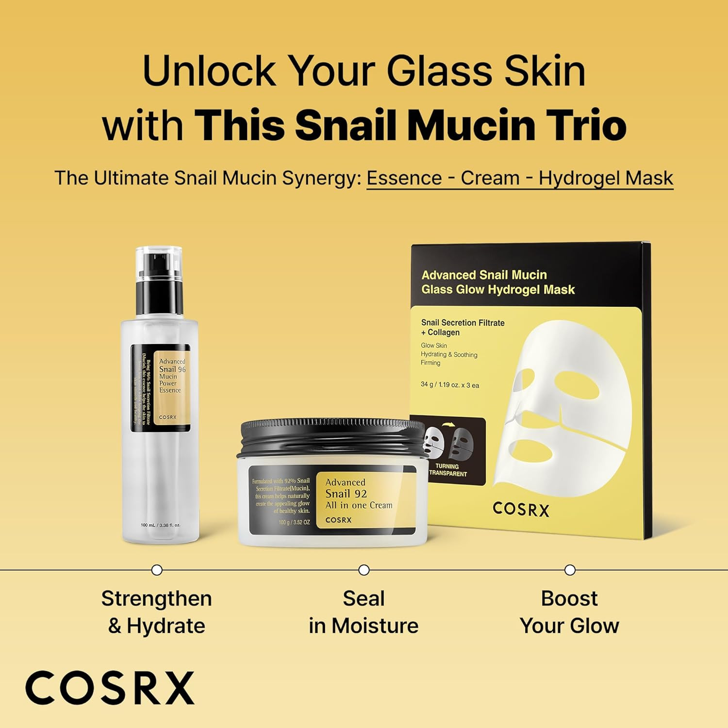 Snail Mucin 96% Repairing Serum, Hydrating Serum for Face with Snail Secretion F