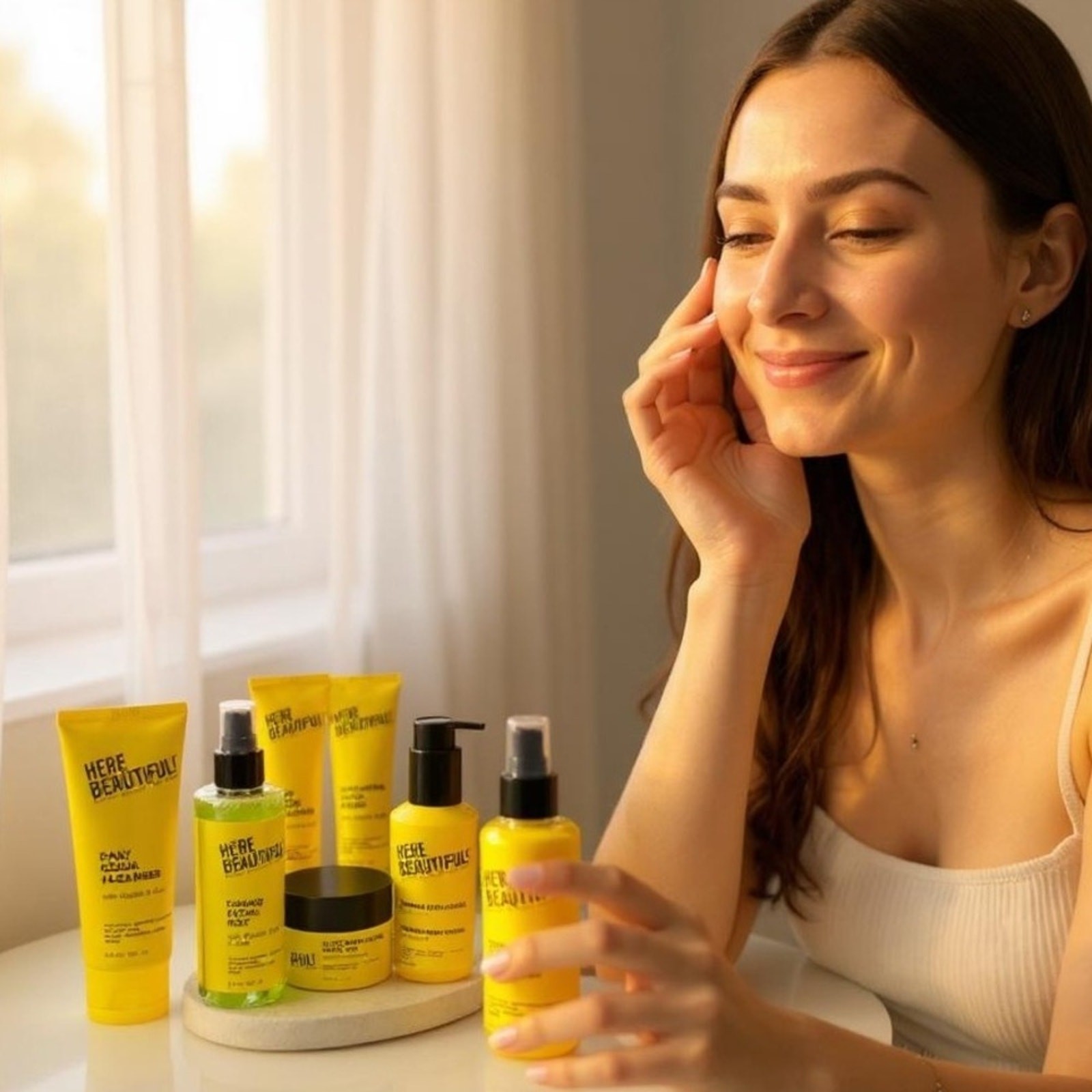 Here Beautiful Skincare Set of 6 full sizes NEW all skin type unisex men womens