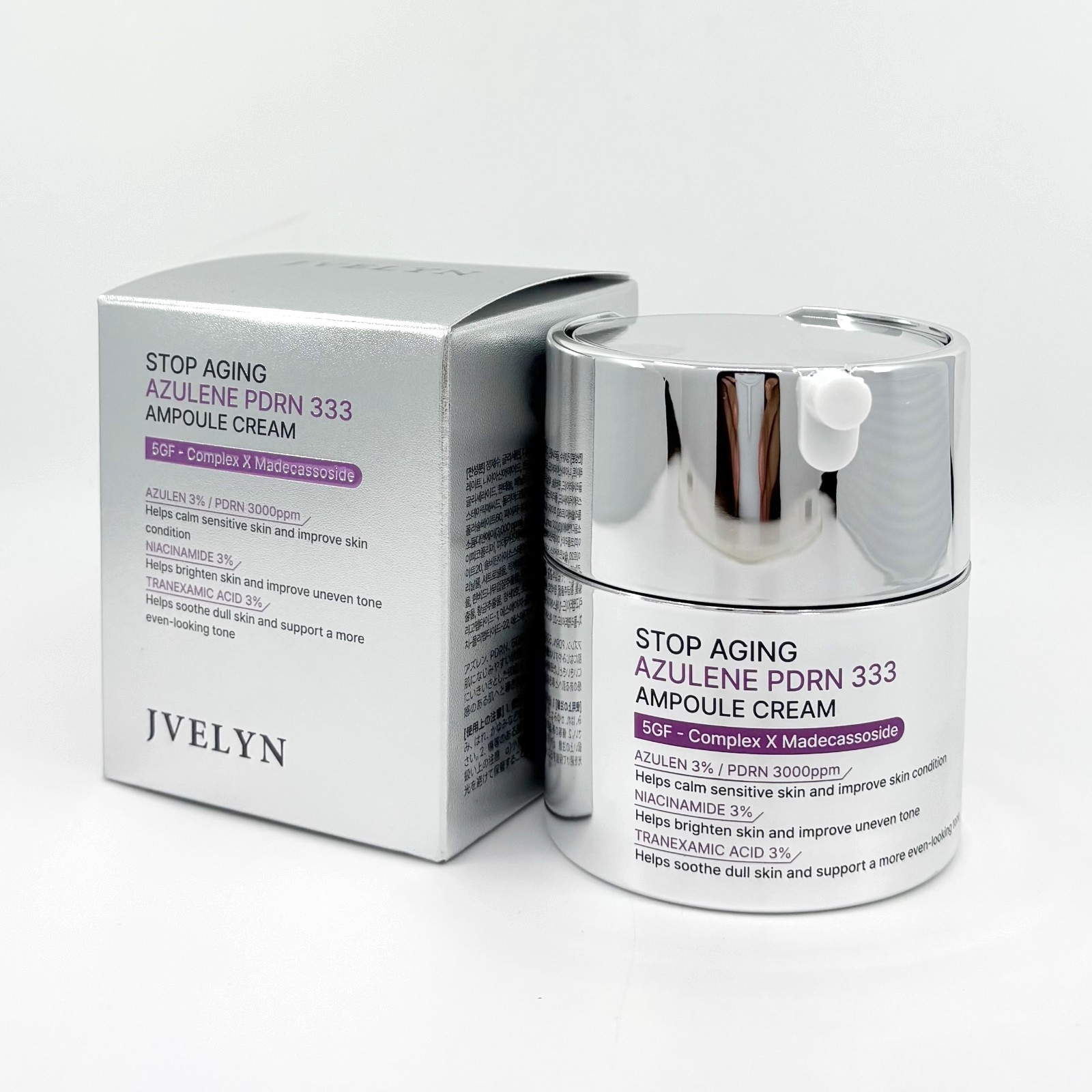 JVELYN Stop Aging Azulene PDRN 333 Ampoule Cream 50g K-Beauty