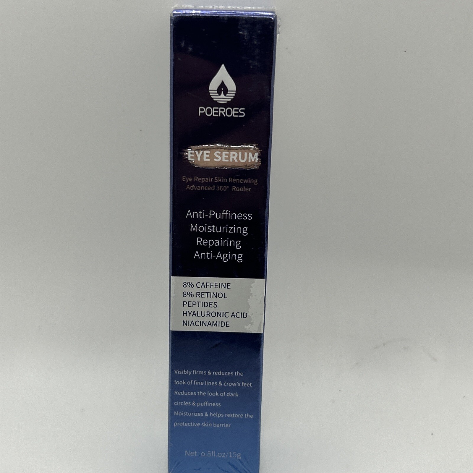 Poeroes Eye Serum with 8% Caffeine 8%Retinol Hyaluronic Acid .5oz/w