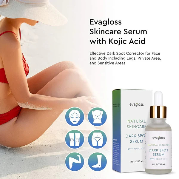 Evagloss Natural Skincare Dark Spot Serum with Kojic Acid