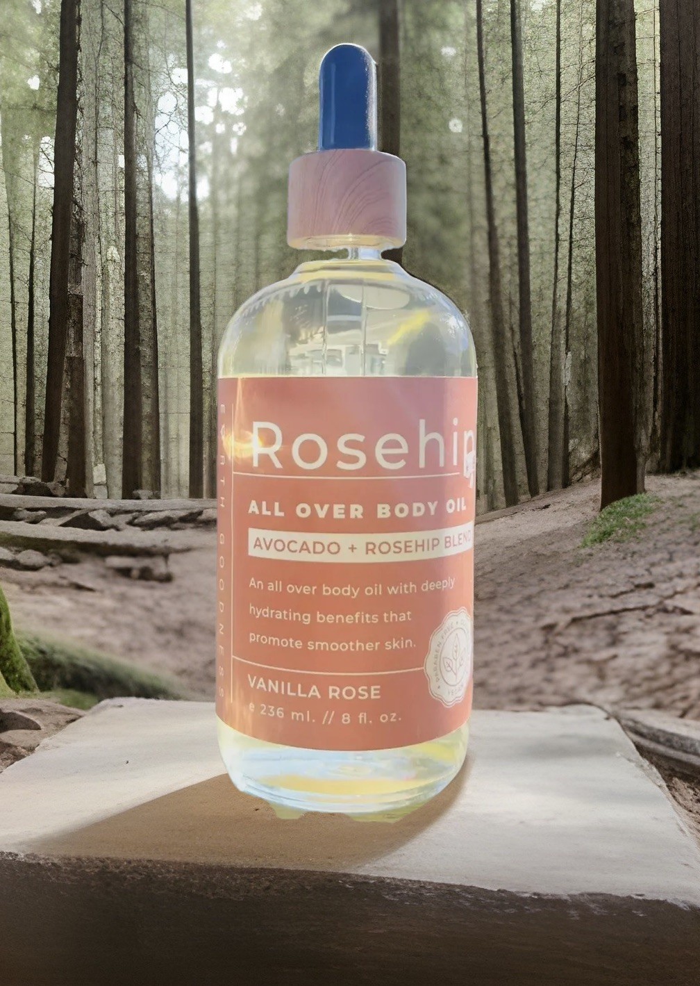 ROSEHIP BODY OIL AVOCADO + ROSEHIP BLEND VANILLA ROSE Earth Goodness 8 Floz