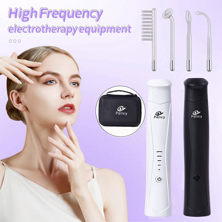 High Frequency Facial Machine – at Home Face Skin Wand Device with 4 Glass Tubes