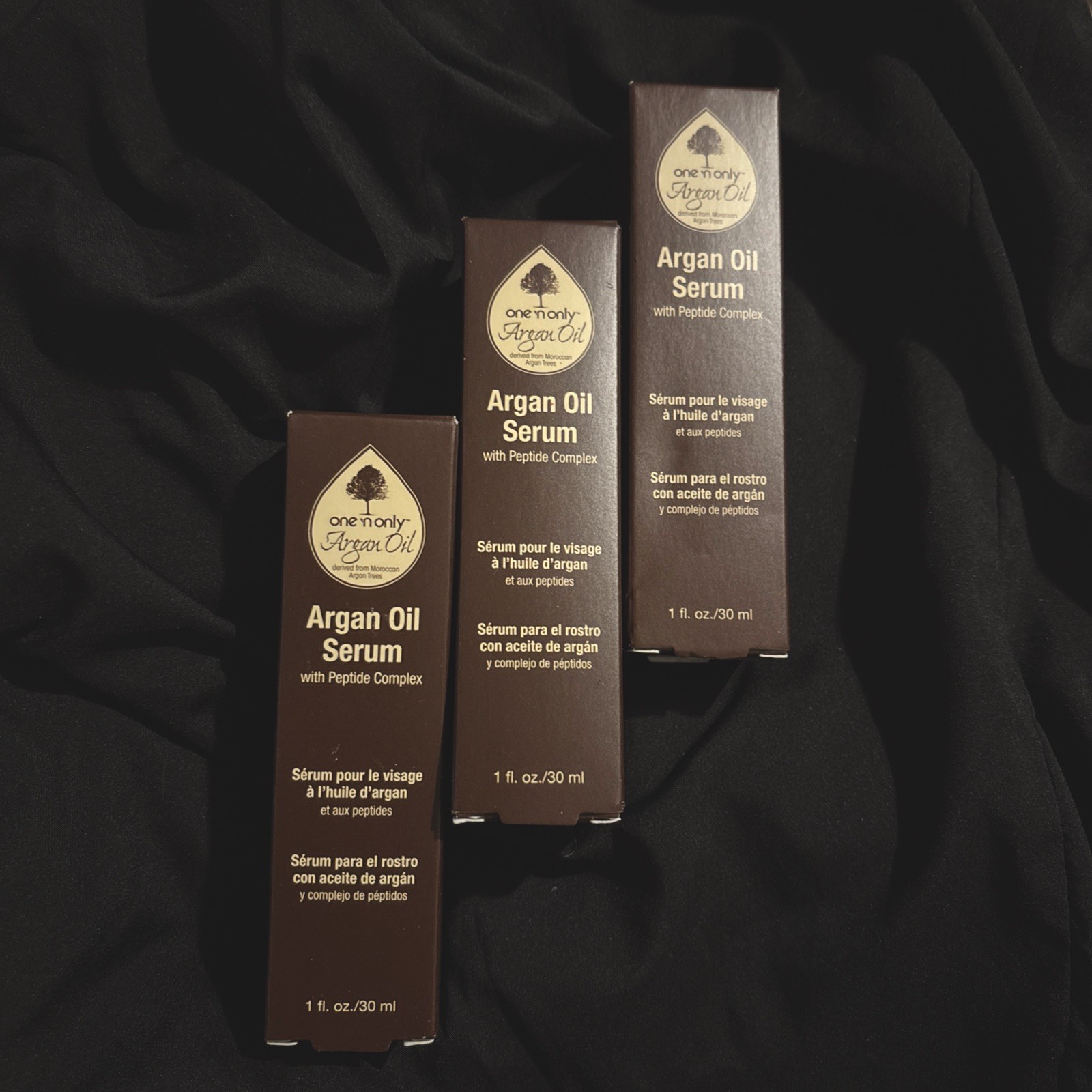 3x One ‘N Only Argan Oil Face Serum With Peptide Complex For Fine Lines 1oz New
