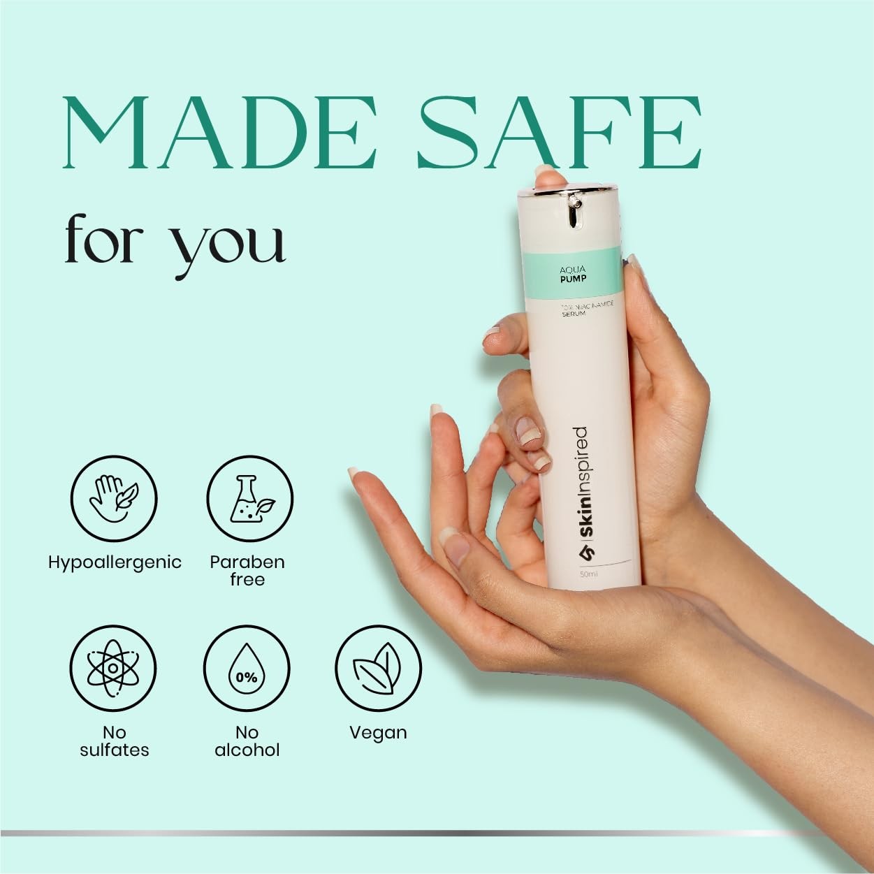 SkinInspired Aqua Pump 10% Niacinamide Face Serum For All Skin Types 50ml