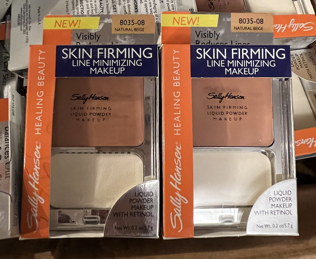 2 Sally Hansen Skin Firming Line Minimizing Makeup ( NATURAL BEIGE ) 8035-08 NIB