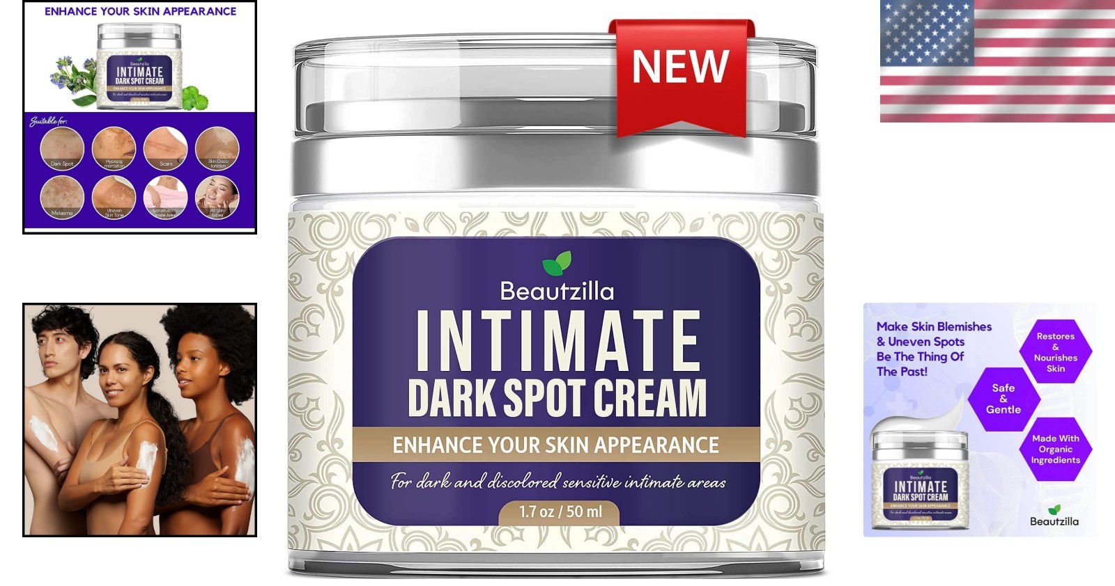 Moisturizing Cream for Dark Spots – Quick Results for Sensitive Areas, 1.7 Fl Oz