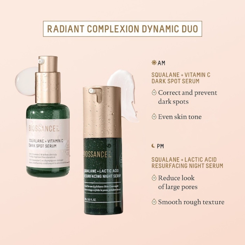 Biossance Authentic Squalane + 10% Lactic Acid Resurfacing Serum 1.01 oz / 30 mL