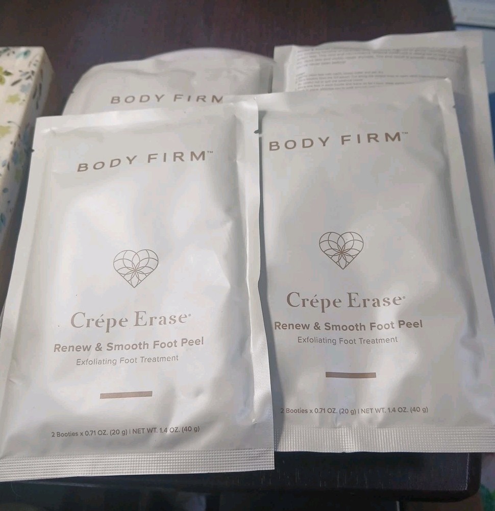 Lot of 4 Body Firm Crepe Erase Renew & Smooth Foot Peel Exfoliating Treatment