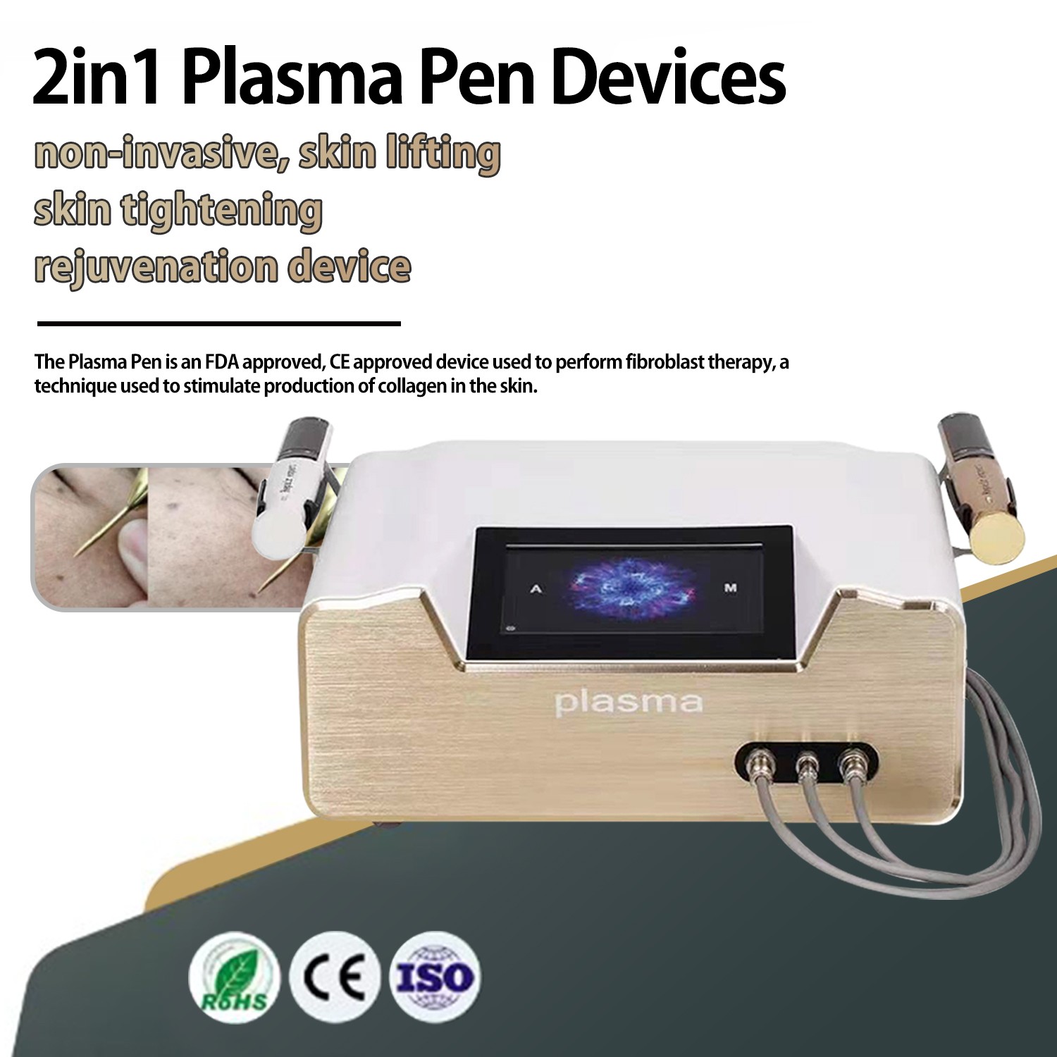 2in1 Plasma Ozone Eyelid Lift Anti Acne Winkle Removal Skin Rejuvenation Machine