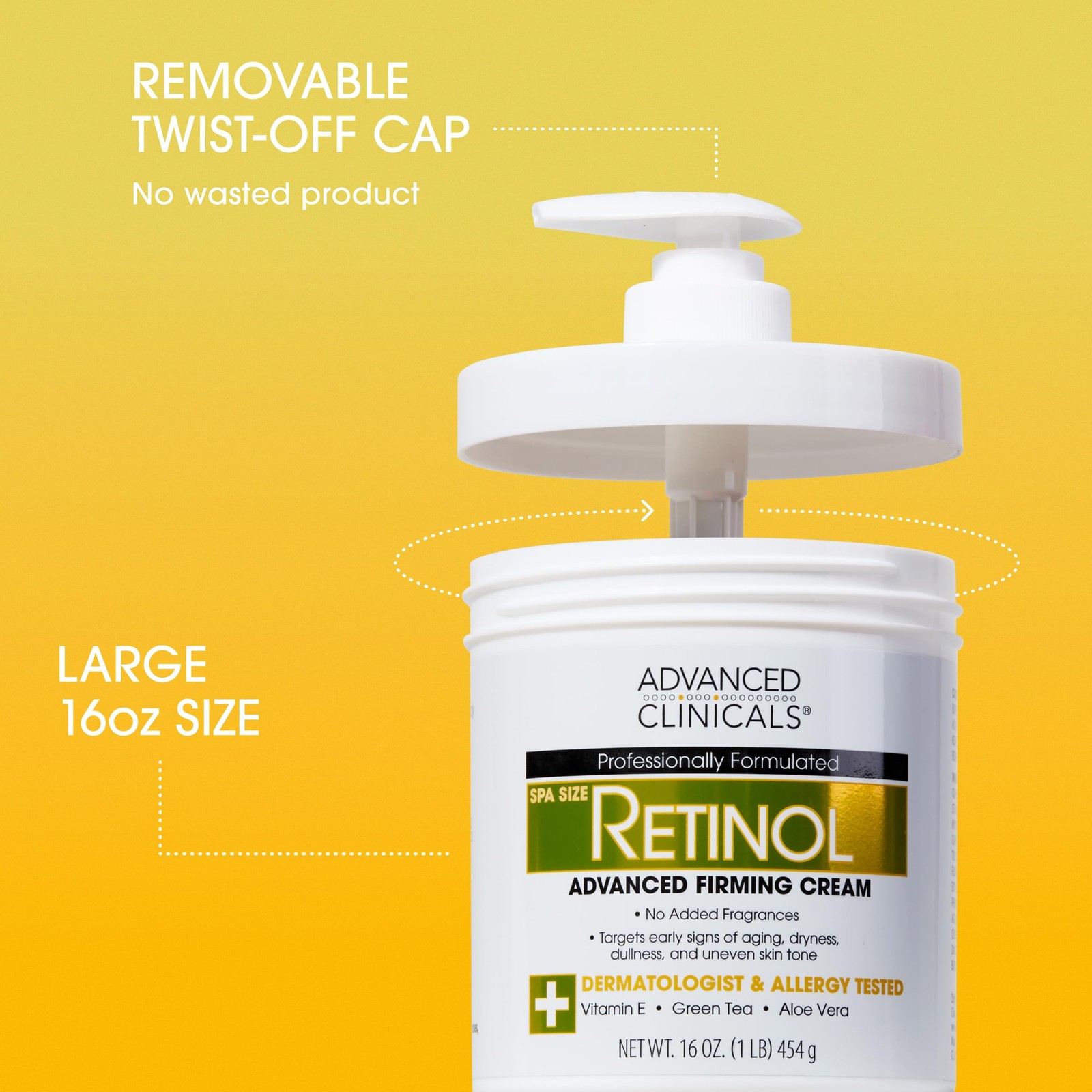 Advanced Clinicals 16 Ounce (Pack of 1), 1 – Retinol Firming Body Cream