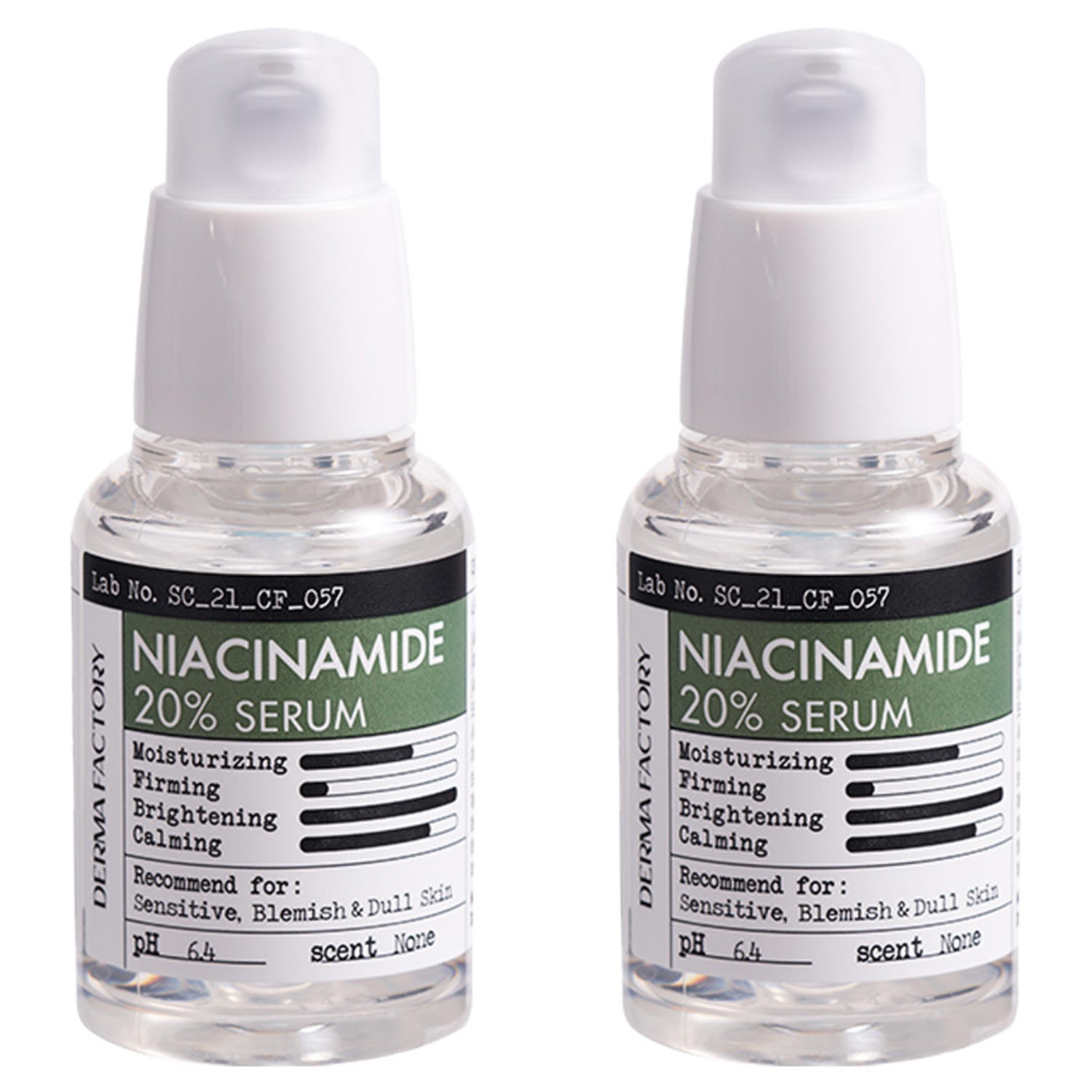 Derma Factory Niacinamide 20% serum pore refining brightening 30ml 2pcs K-Beauty