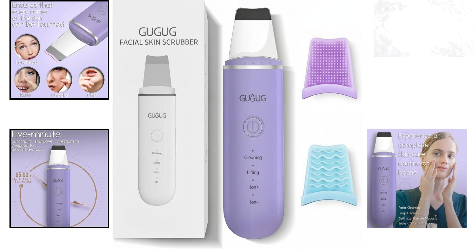 Skin Scrubber Face Spatula Blackhead Remover Pore Cleaner 4 Modes