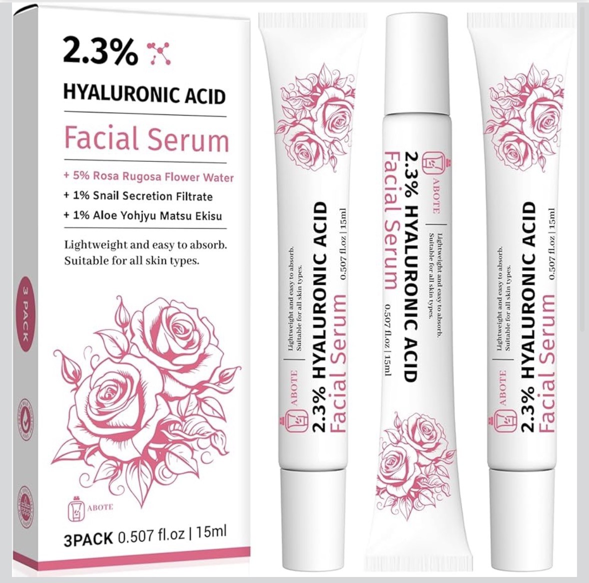 Skincare 2.3% Hyaluronic Acid Serum for Face with 5% Rosa Rugosa