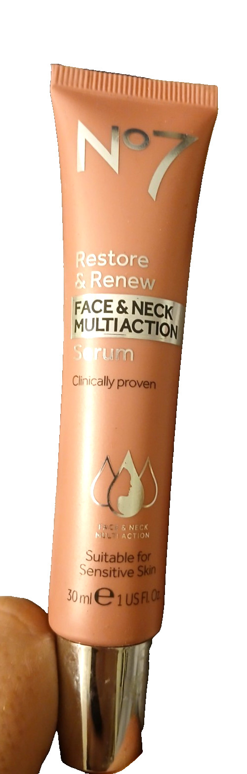 Boots No7 Restore Renew Face & Neck Multi Action Serum 1 fl oz 30 ml full size