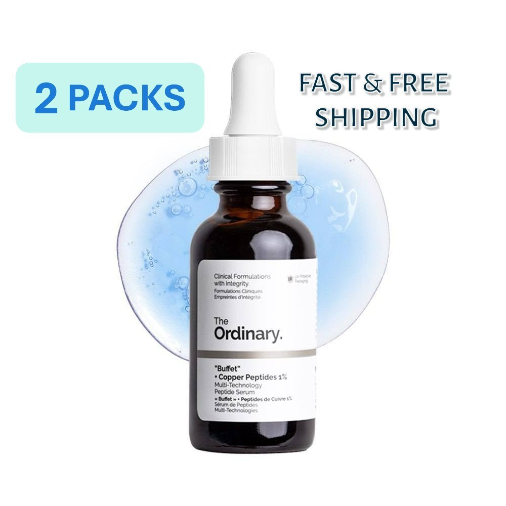 The Ordinary «Buffet» + Copper Peptides 1% Serum – (2) PACKS x 1oz NEW – SEALED