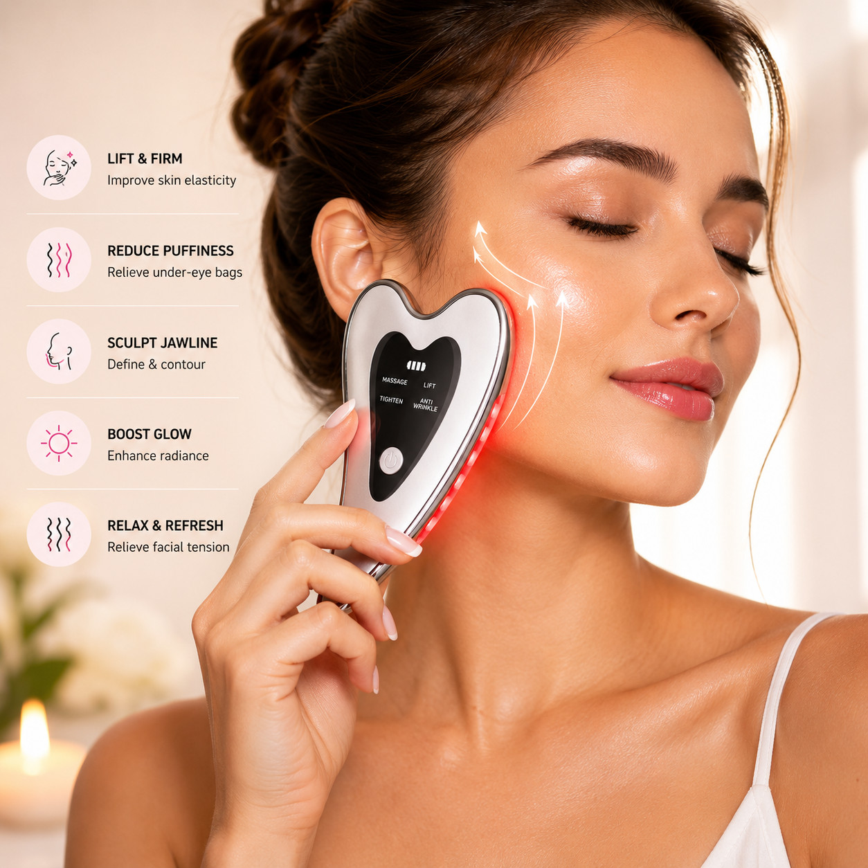 Electric Gua Sha Facial Tool Face Lifting Sculpting Anti-Aging Wrinkle Skin Care