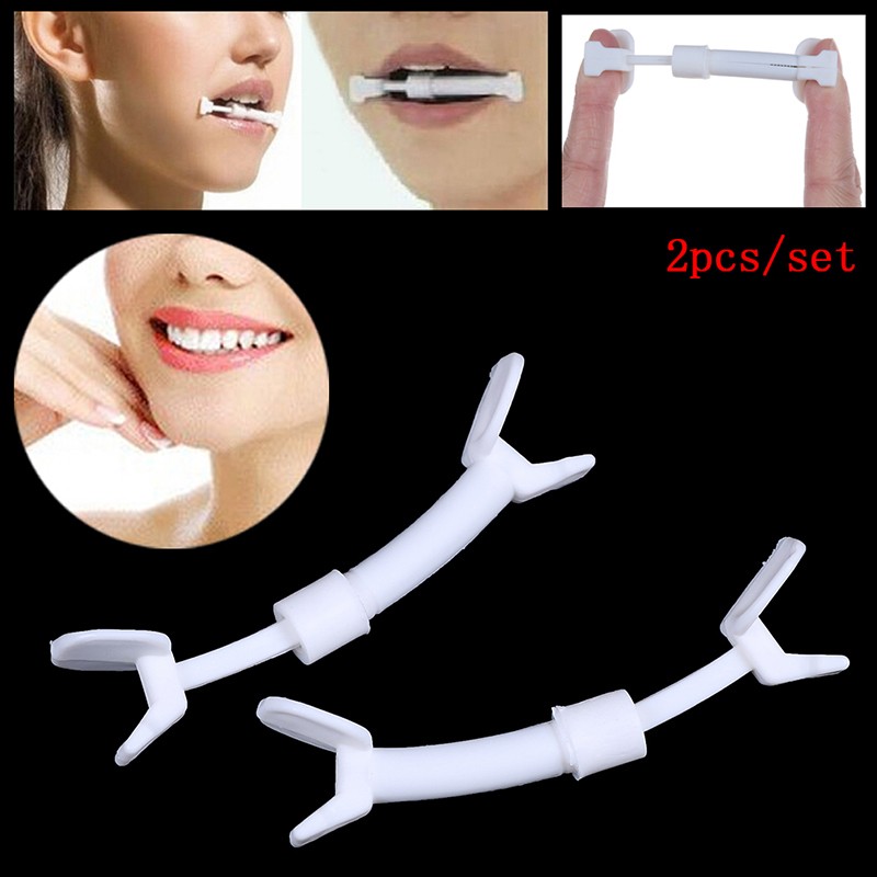 2pcs Slim Mouth Piece Face Flex Smile Cheek Toner Facial Exerciser Toning Tool