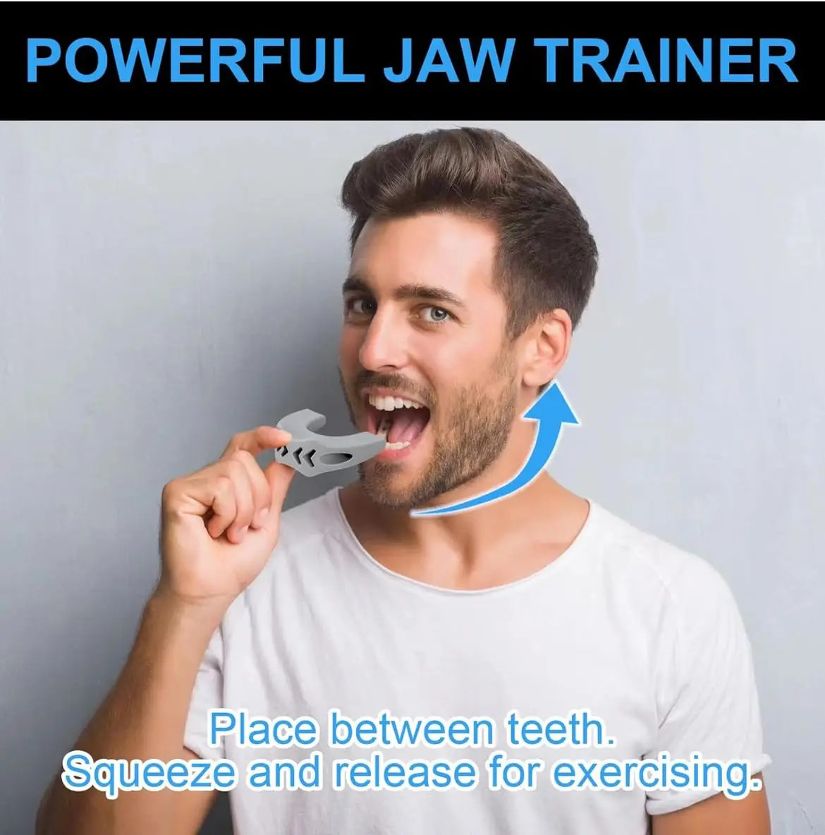 New Silicone U Shape Jaw Exerciser Jawline Face Fitness Muscle Chew Ball Bite Br