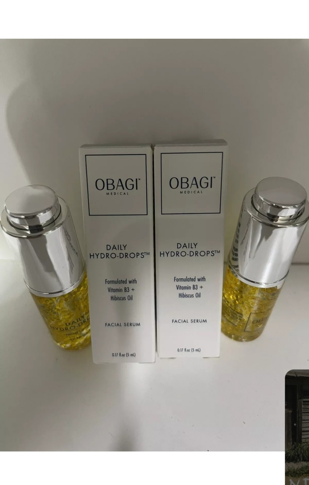 Obagi X 2 Daily Hydro-Drops Facial 5ml / 0.17oz X 2 Bottle TRAVEL SIZE New