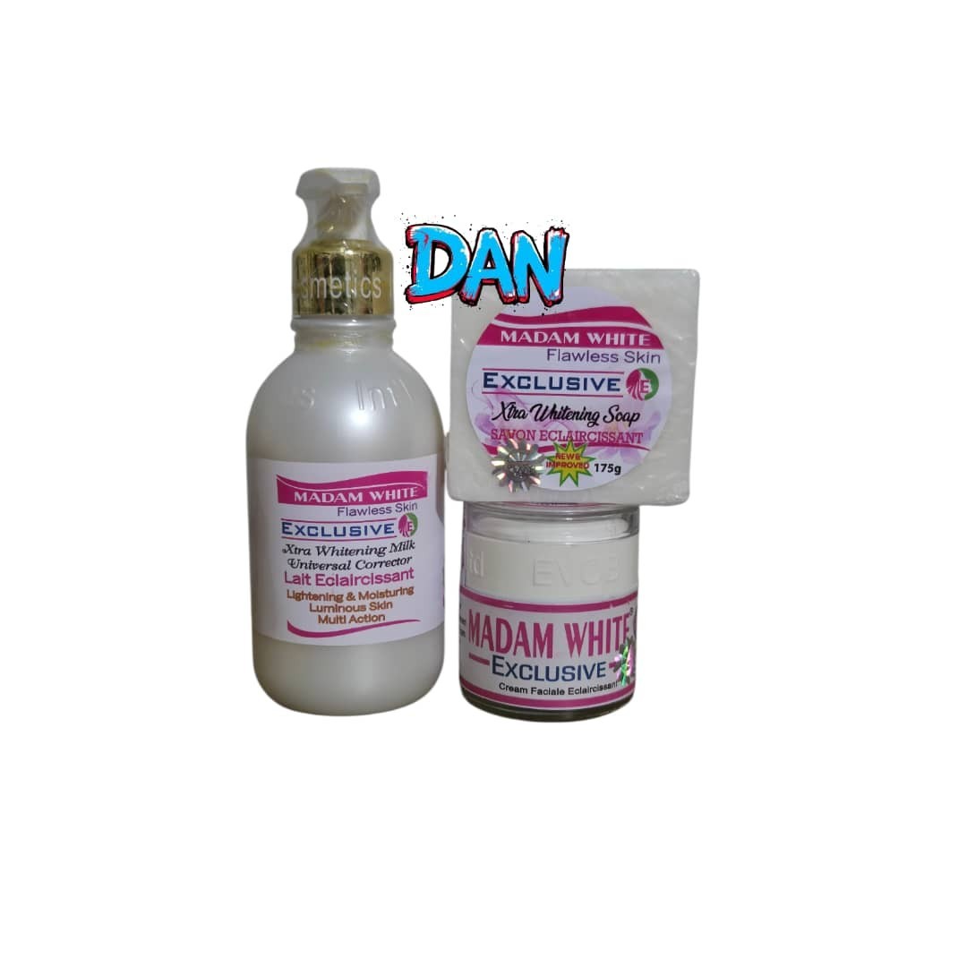 Evob M- white Flawless 3pcs Face Body Lotion Set