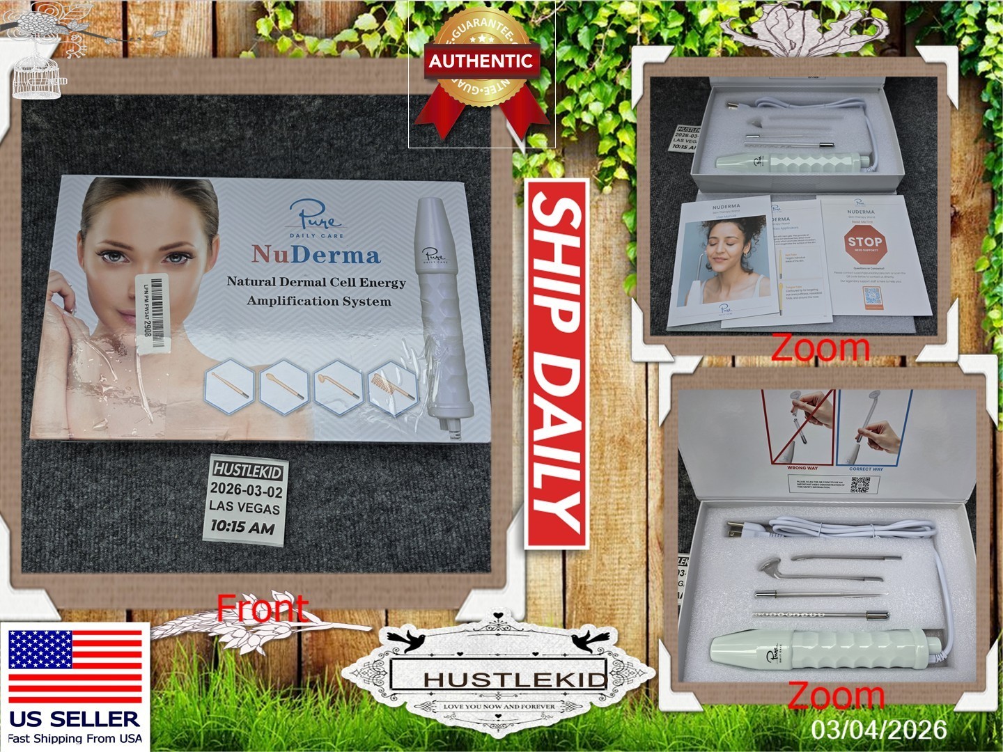 NuDerma Handheld Skin Therapy Wand Machine w/ Neon Anti-Aging, Skin Tightening🔥