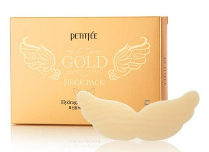 PETITFEE GOLD Neck Pack Korean Cosmetics, Kbeauty, silky smooth neck 1pack(5pcs)