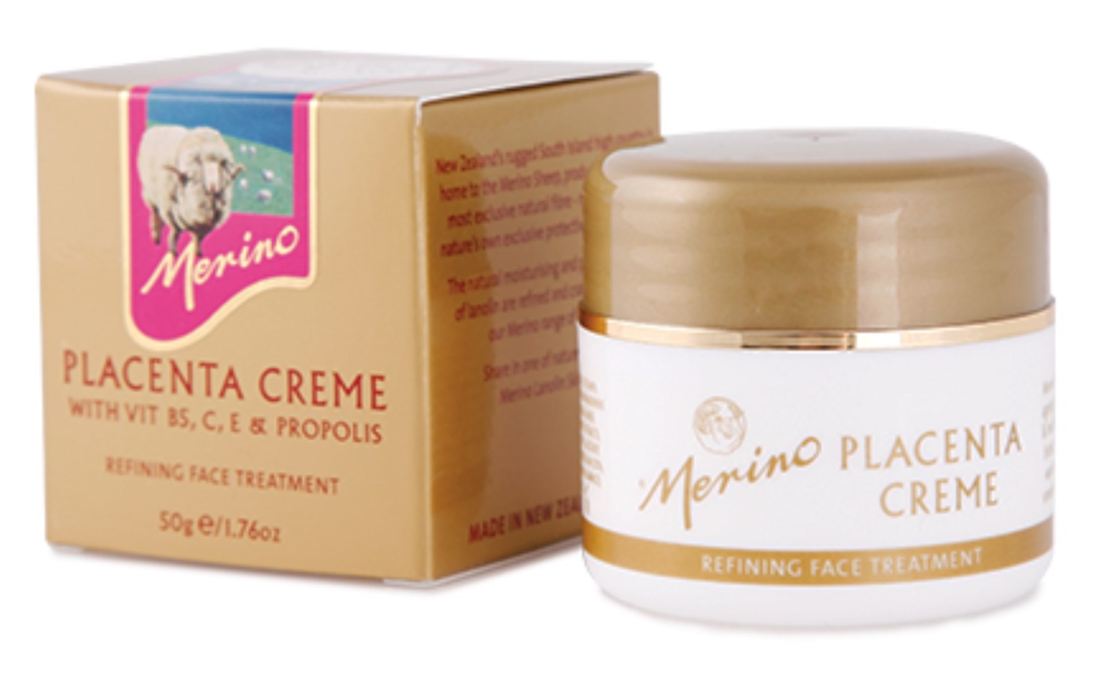 Merino Placenta Creme with Vit B5, C, E & Propolis 50g x 2