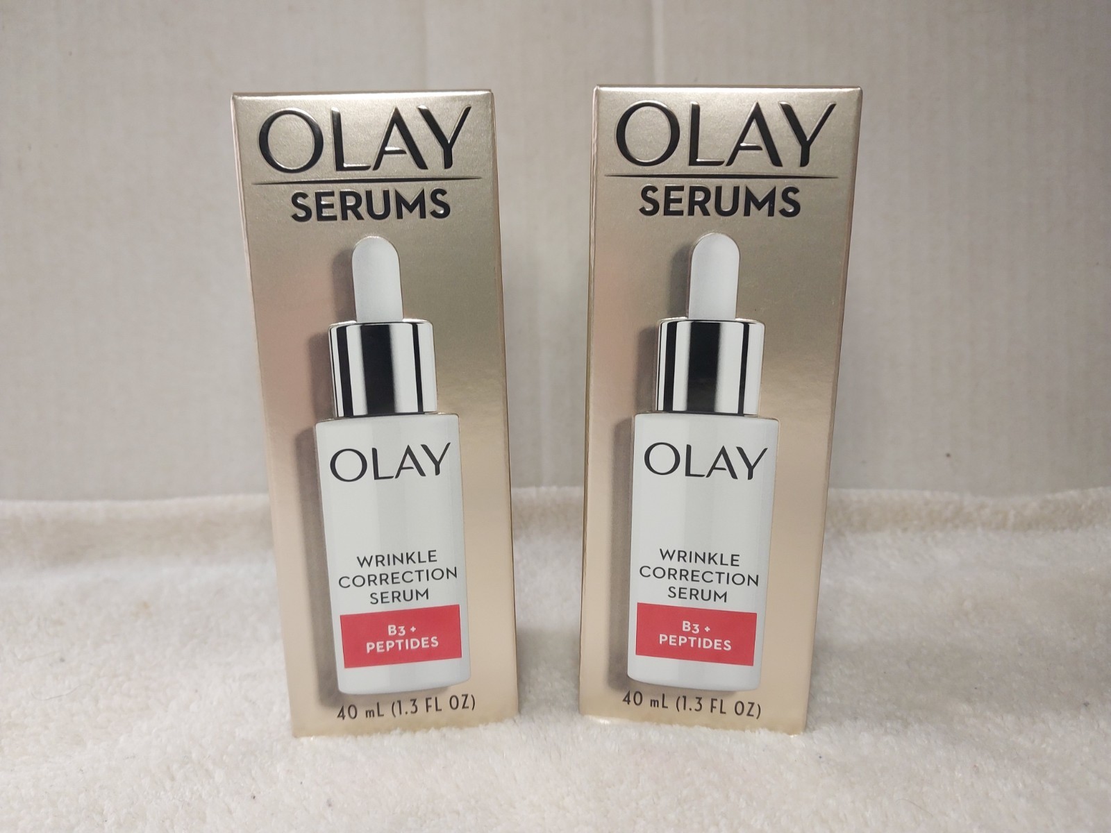Lot of 2 Olay Wrinkle Correction Serum B3 + Peptides 1.3 oz Each NEW
