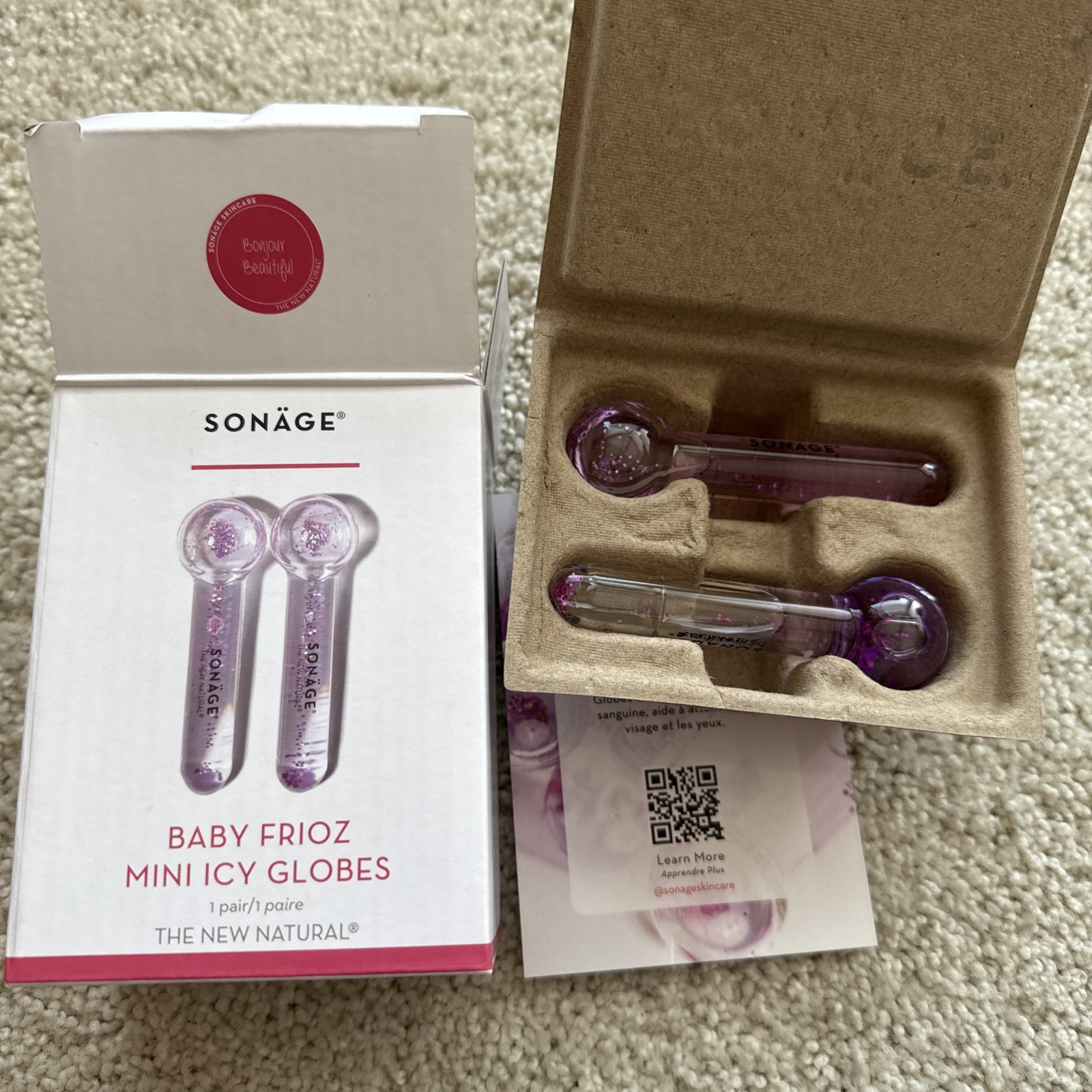 Sonage Brand Baby Frioz Mini Icy Globes | Gua Sha | Face & Eye Puffiness | NIB