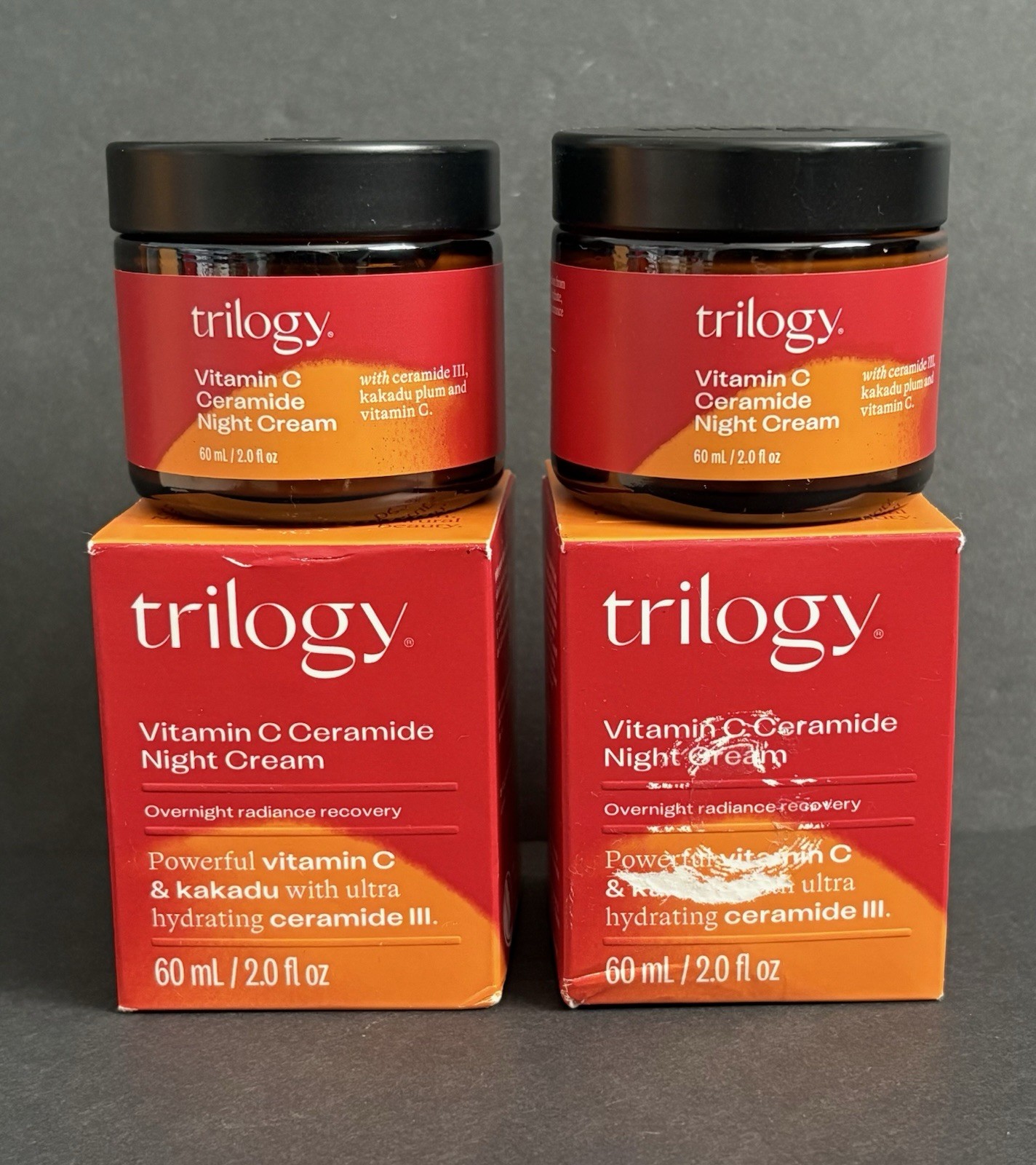 2x Trilogy Vitamin C Ceramide Night Cream Vegan New Zealand 2oz/60ml (Exp 05-28)