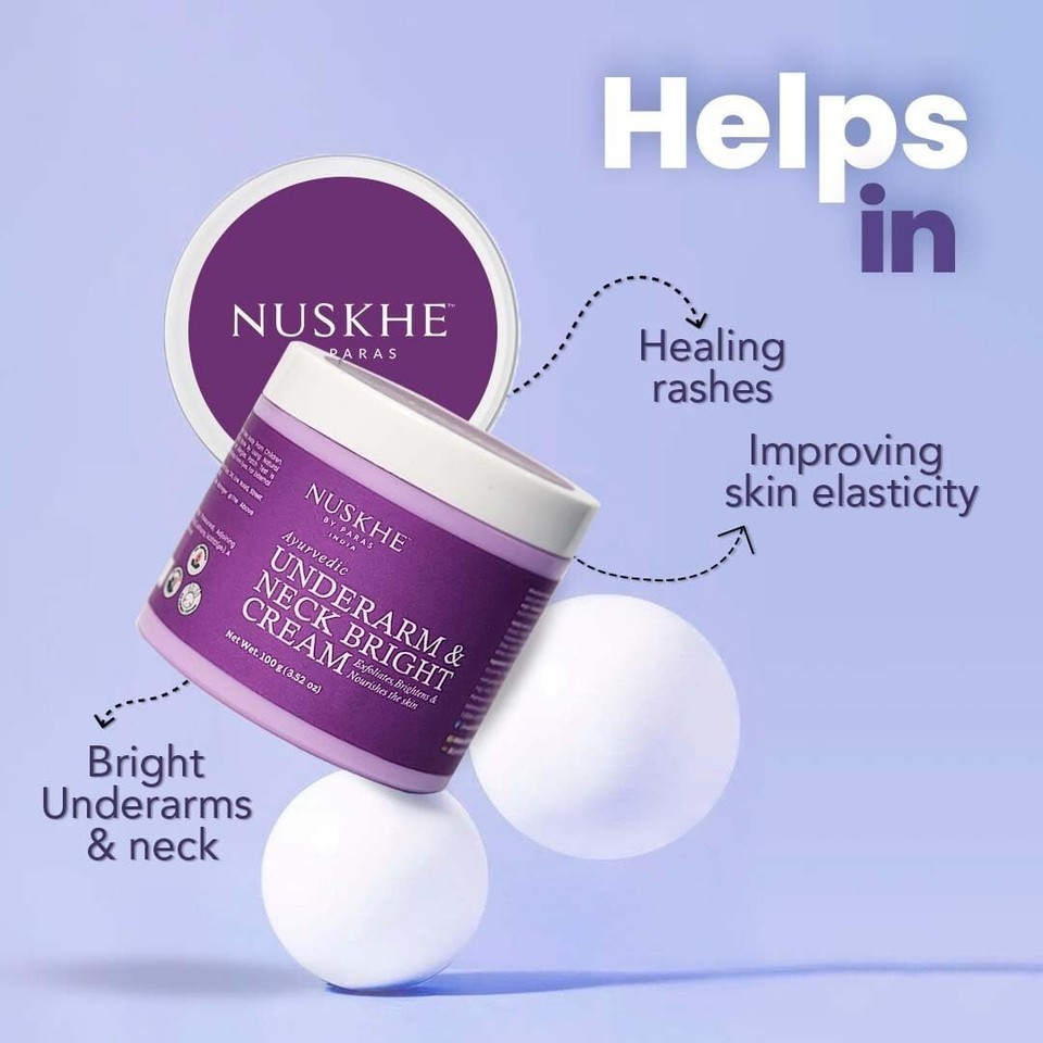 Nuskhe By Paras Underarm and Neck Bright Cream For Men & Women 100gm