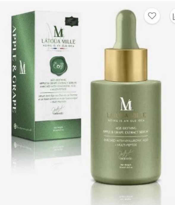 Latoua Mille Age-Defying Apple & Grape Extract Serum w Hyaluronic Acid & Peptide