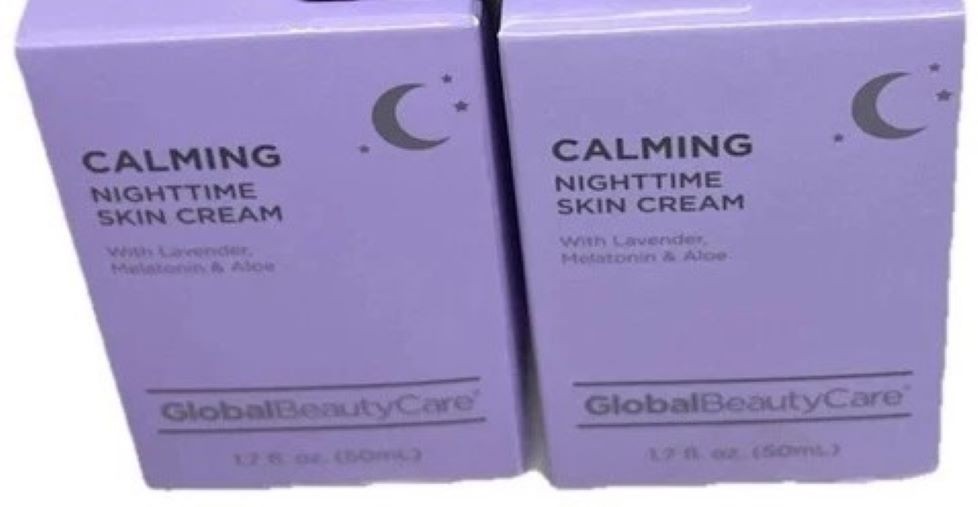 Lot 2 -Global Beauty Care Calming Nighttime SKIN CREAM Lavender Aloe 1.7 oz each