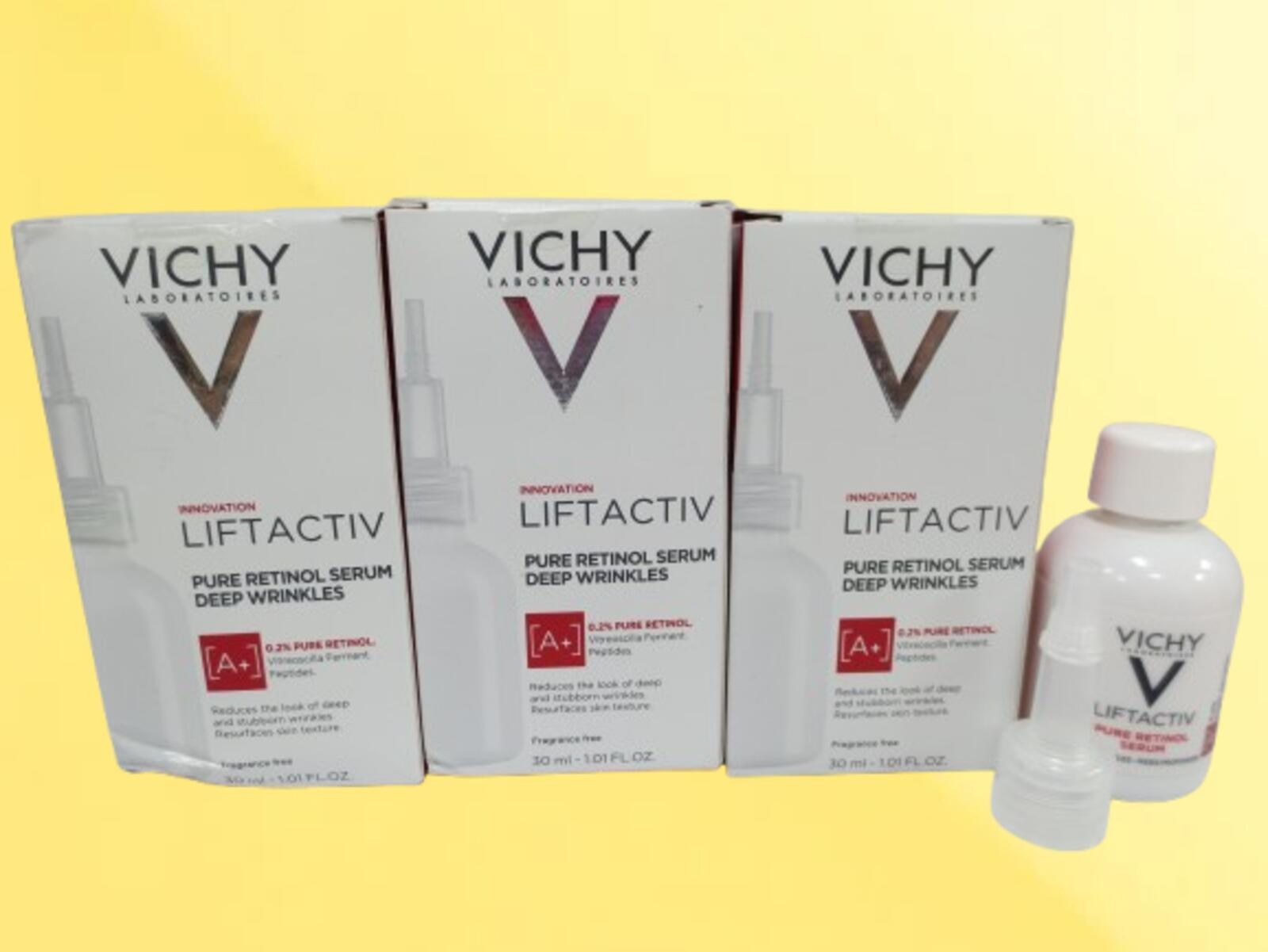 VICHY LIFTACTIV PURE RETINOL SERUM DEEP WRINKLES 1.01 OZ BOXED SET OF 3