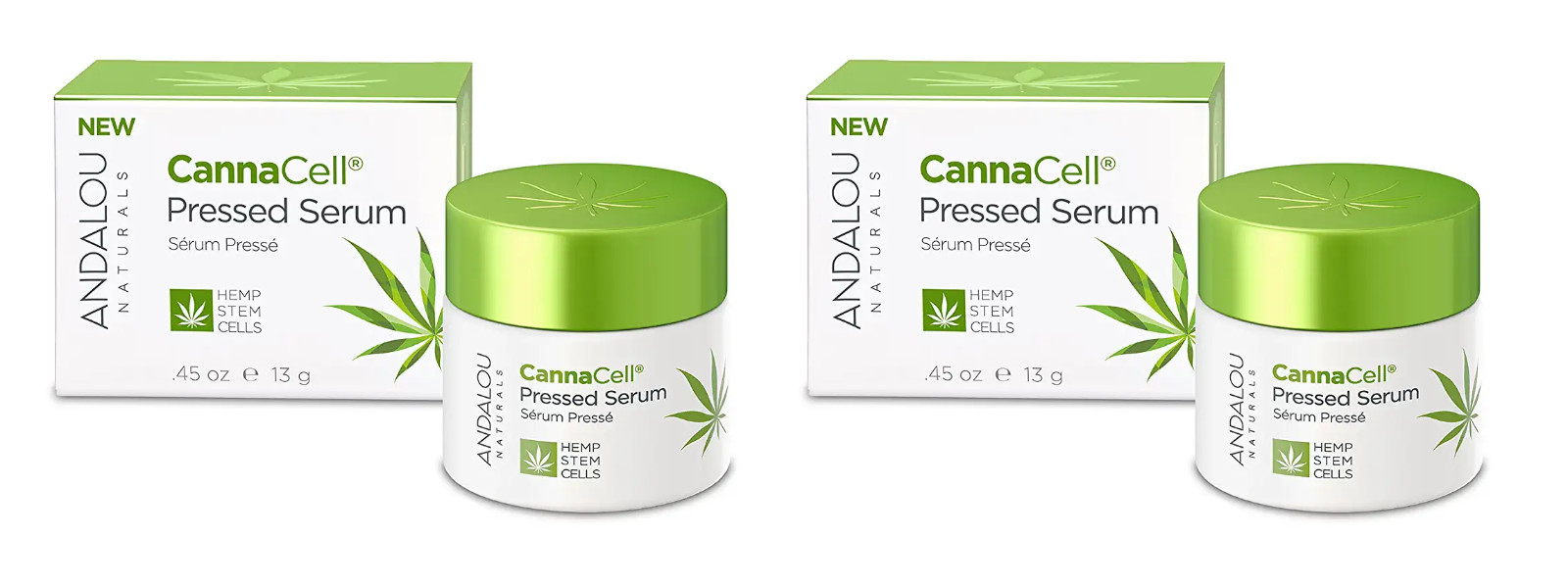 Andalou Naturals CannaCell Pressed Serum, 0.45 oz (2 Pack)