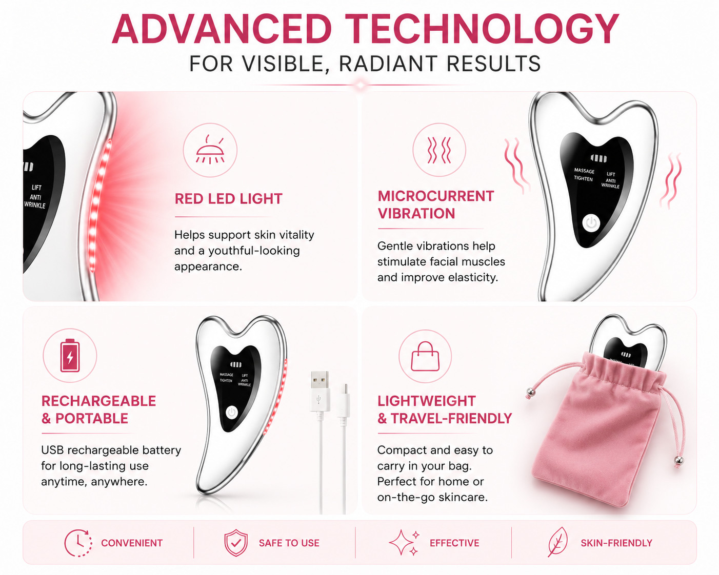 Electric Gua Sha Facial Tools – Face Sculpting Tool/Lift Device Anti-Aging