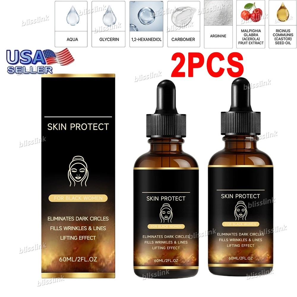 2PCS Skin Protect Serum Black Women Gentle Facial Skin Care Moisturizing Serum