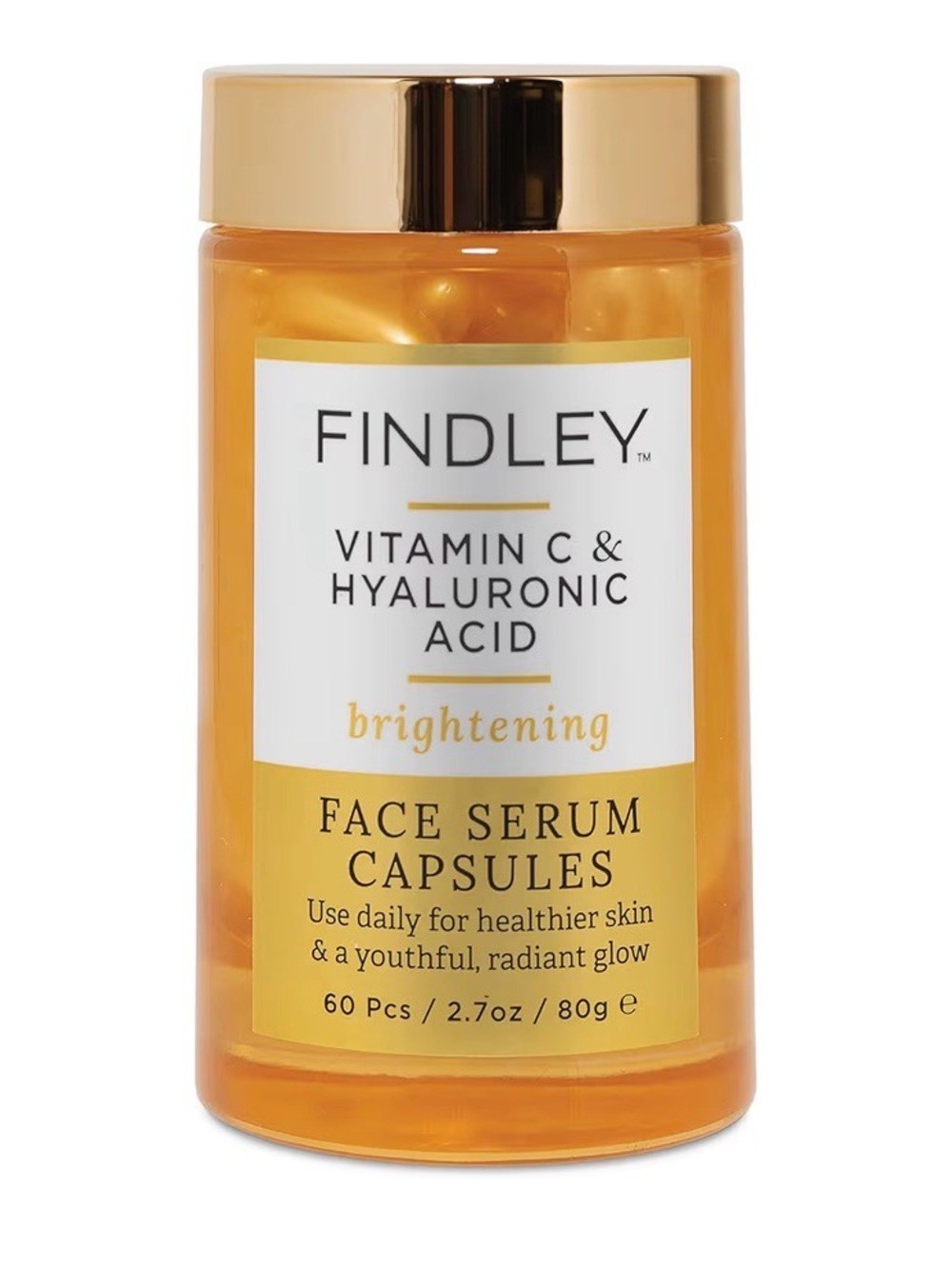 Findley Vitamin C Hyaluronic Acid Serum Capsules Brightening Face 60ct Exp 11/28