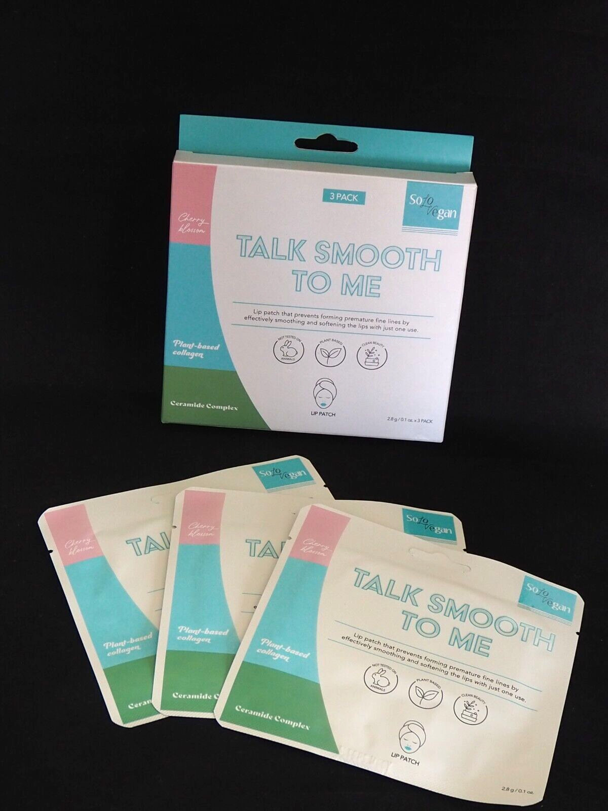 Fine Line Prevention LIP PATCH Vegan-Ceramide Complex 3 Pk Box Smooth & Soften