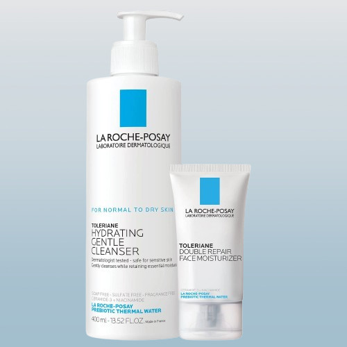 LA ROCHE POSAY SKINCARE 2PC SET DOUBLE REPAIR MOISTURIZER & GENTLE CLEANSER 2027